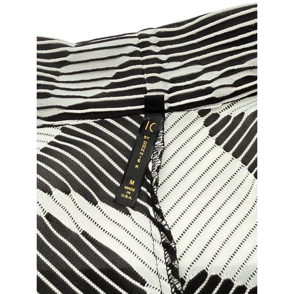 IC by Connie K Open Front Jacket Topper Black White Ribbed Pockets Artsy Size M - Picture 7 of 9